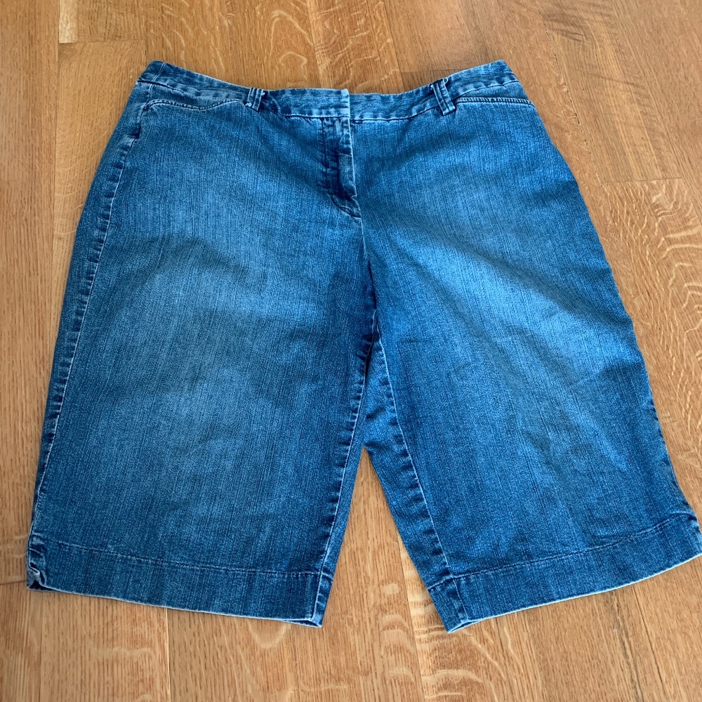VINTAGE Talbots Stretch Petite Denim Shorts Sz 14P